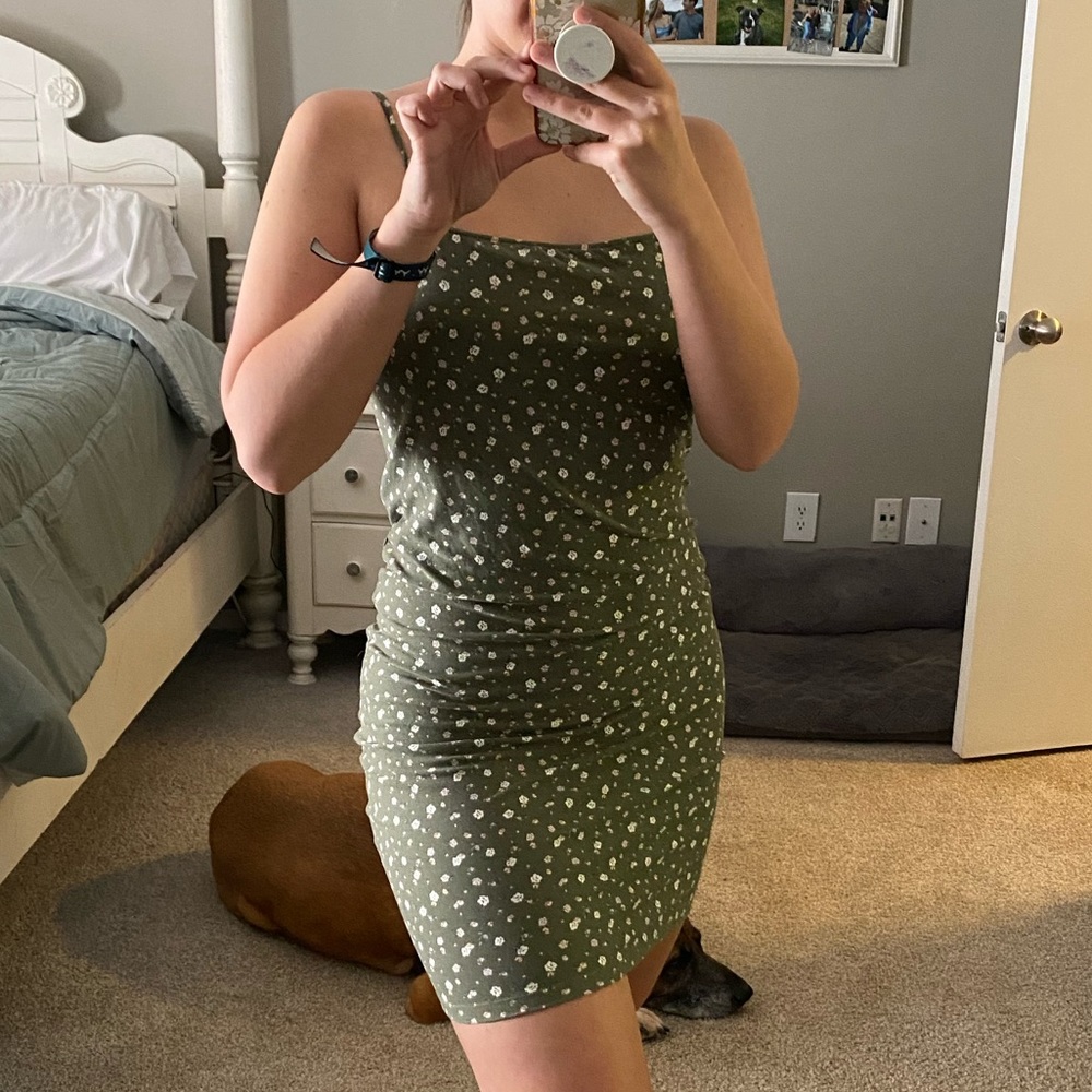 Green floral Dress